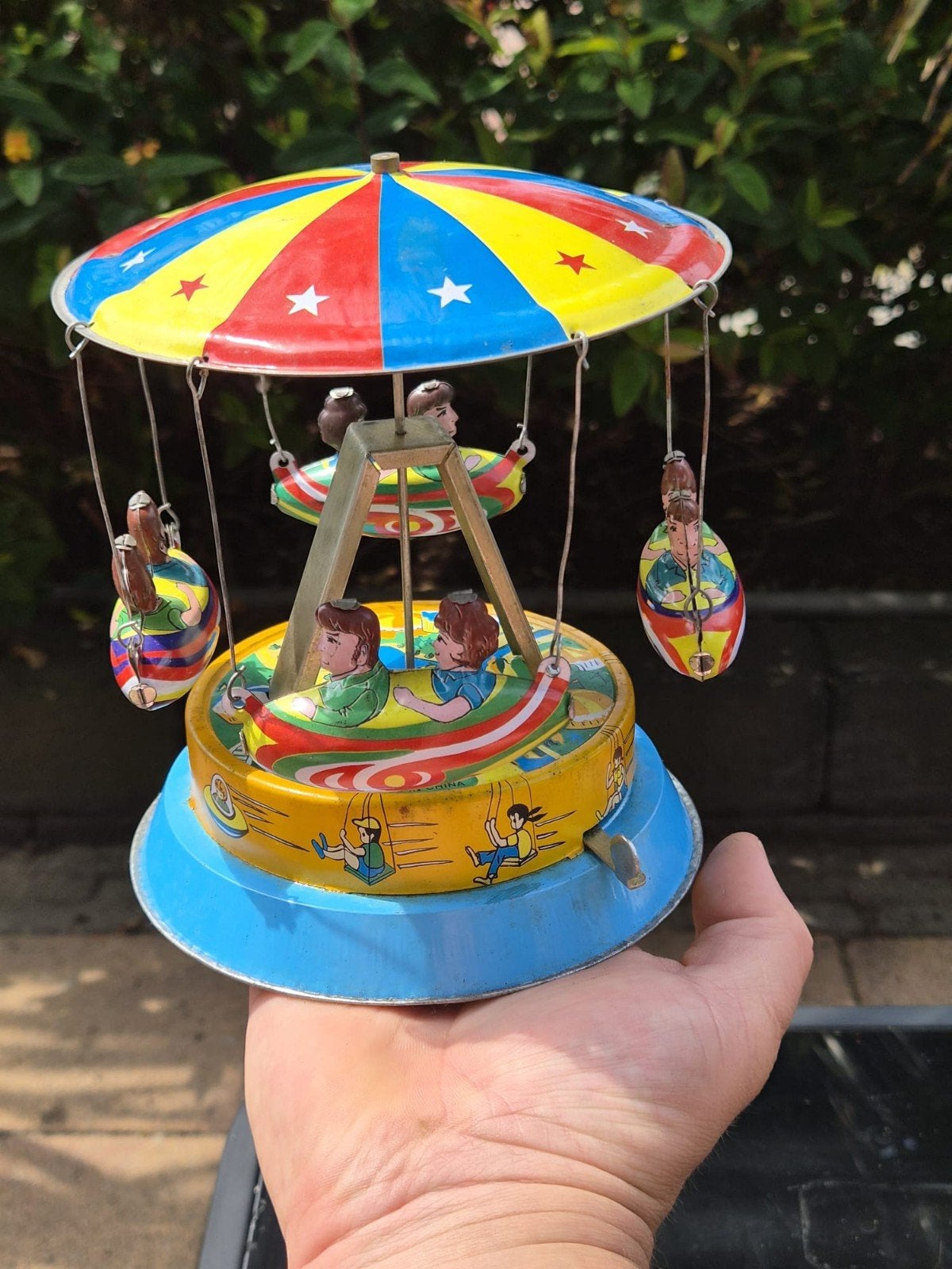 Vintage Blikken Carrousel Speelgoed - Opwindbaar, Ophalen