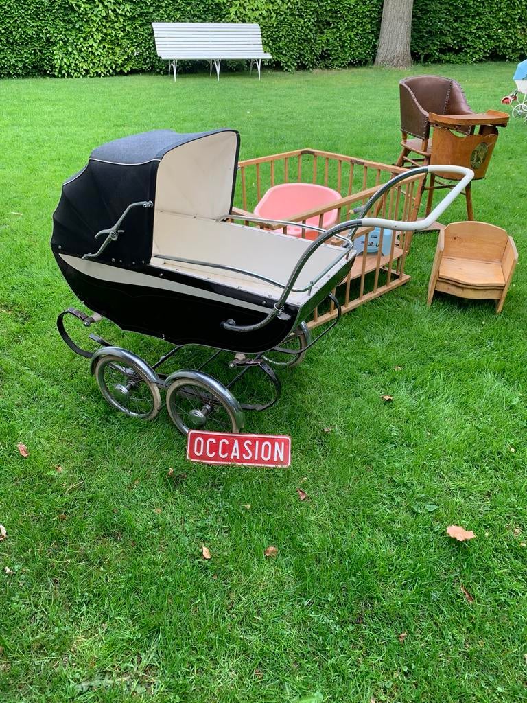 Vintage Kinderwagen Jaren '50 met Kinderbox en toebehoren, Antiek en Kunst, Ophalen of Verzenden