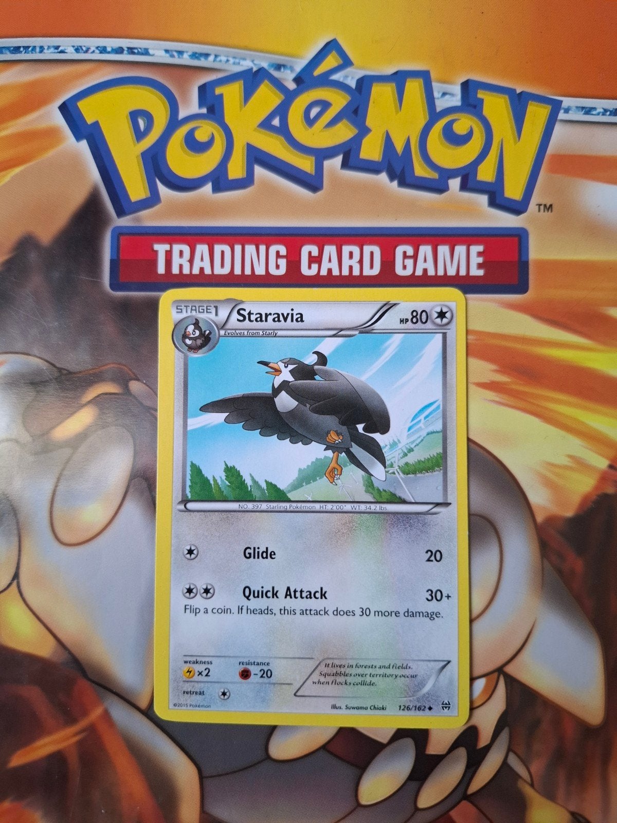 Staravia 126/162 XY Breakthrough pokemon kaart, Ophalen of Verzenden, Gebruikt, Losse kaart