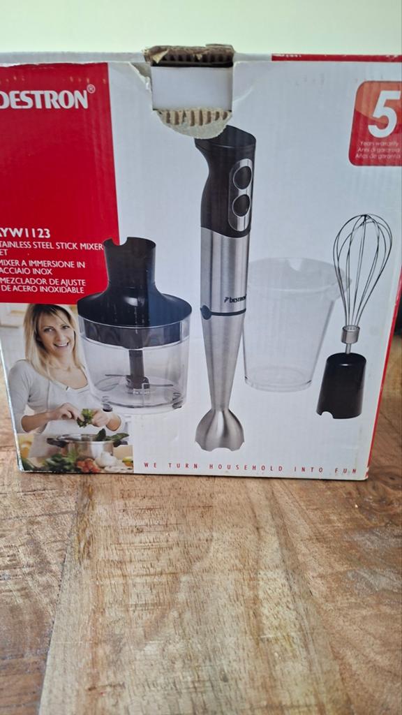 Bestron AYW1123 Staafmixer Set - Nieuw in Doos, Ophalen of Verzenden, Gebruikt, Blender