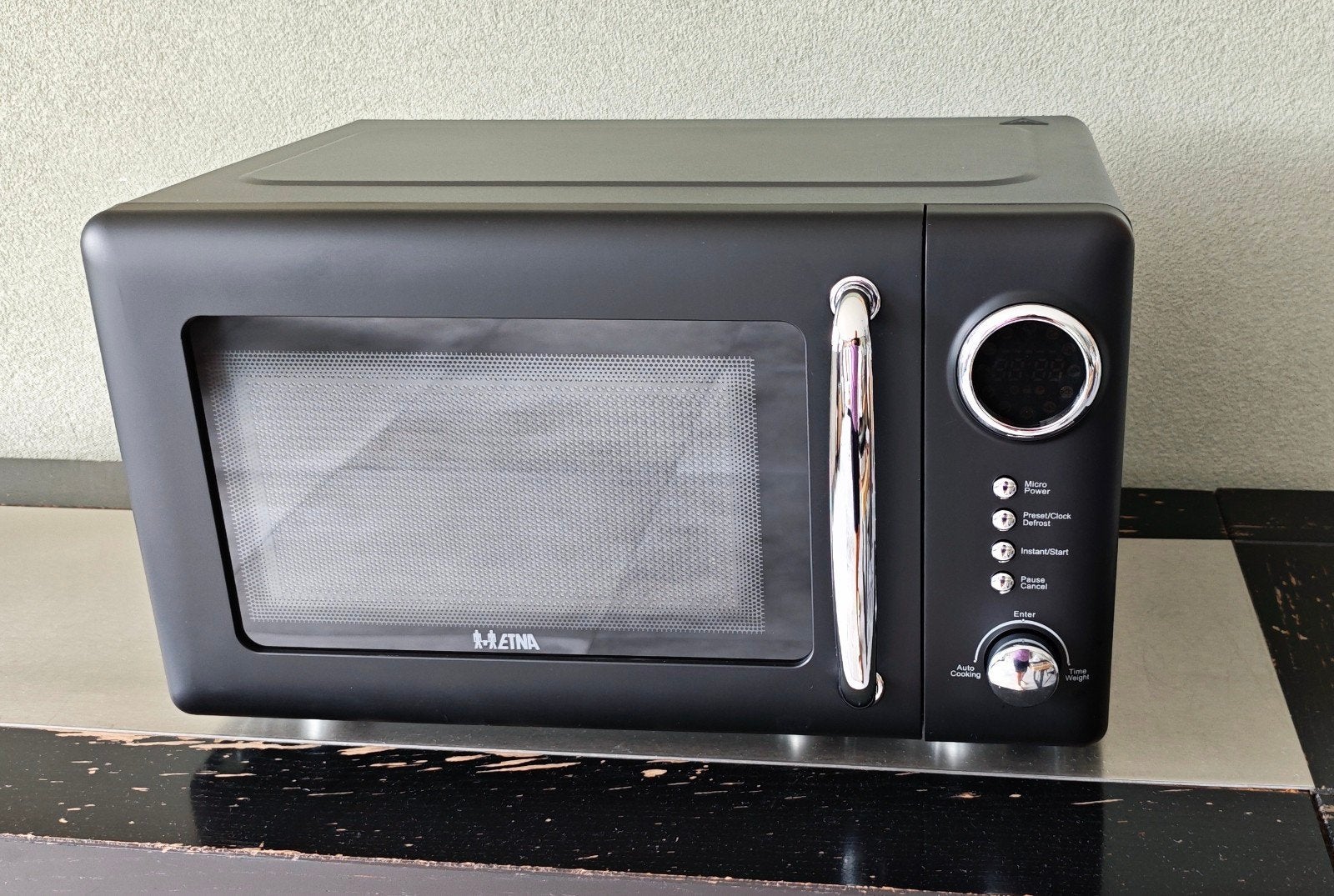 Etna Retro Magnetron SMV620ZWA - Antiek Mat Zwart, Ophalen