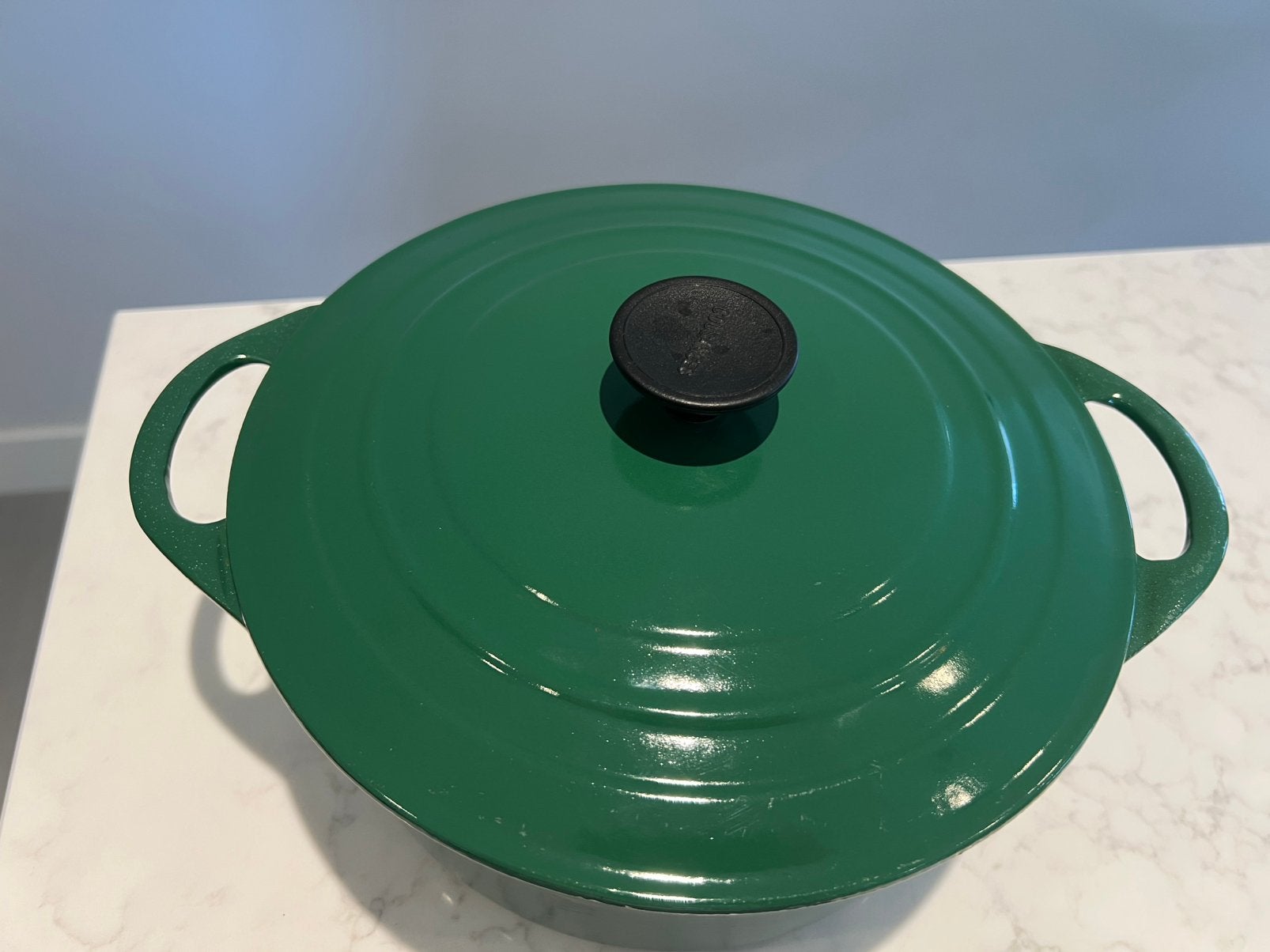 Pracht Cousances par Le Creuset braadpan 23 cm Racing Green, Le Creuset, Ophalen of Verzenden, Zo goed als nieuw, Le Creuset