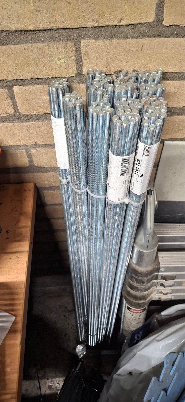 Draadeind M10 100cm - 120 stuks, Ophalen, Nieuw, 250 mm of meer, Overige typen