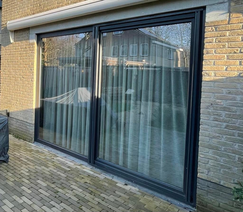 Kunststof Schuifpui Antraciet met kiepstand en hor, Doe-het-zelf en Verbouw, Kozijnen en Schuifpuien, Kunststof, Gebruikt, Ophalen of Verzenden