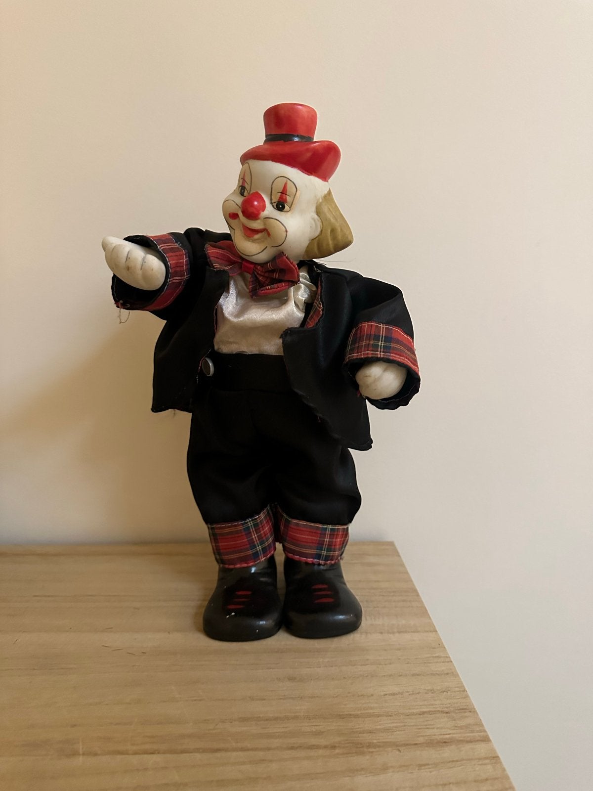 MUZIEKDOOS - Vintage Porseleinen Pop - Clown - Babykamer, Ophalen of Verzenden, Gebruikt, Overige typen
