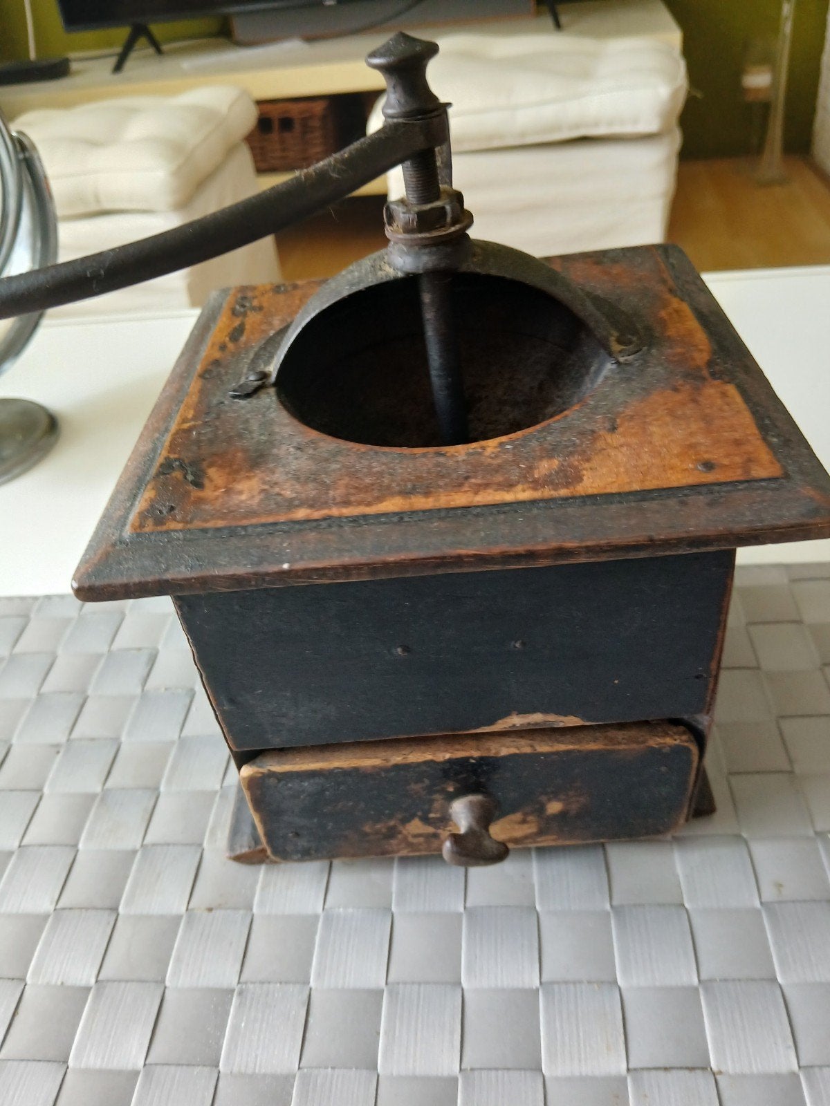 Antieke handmatige koffiemolen, Antiek en Kunst, Ophalen of Verzenden