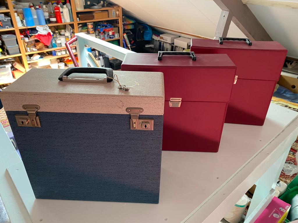 3 Platenkoffers voor Lp’s, Ophalen, Gebruikt, Hard kunststof, Minder dan 50 cm