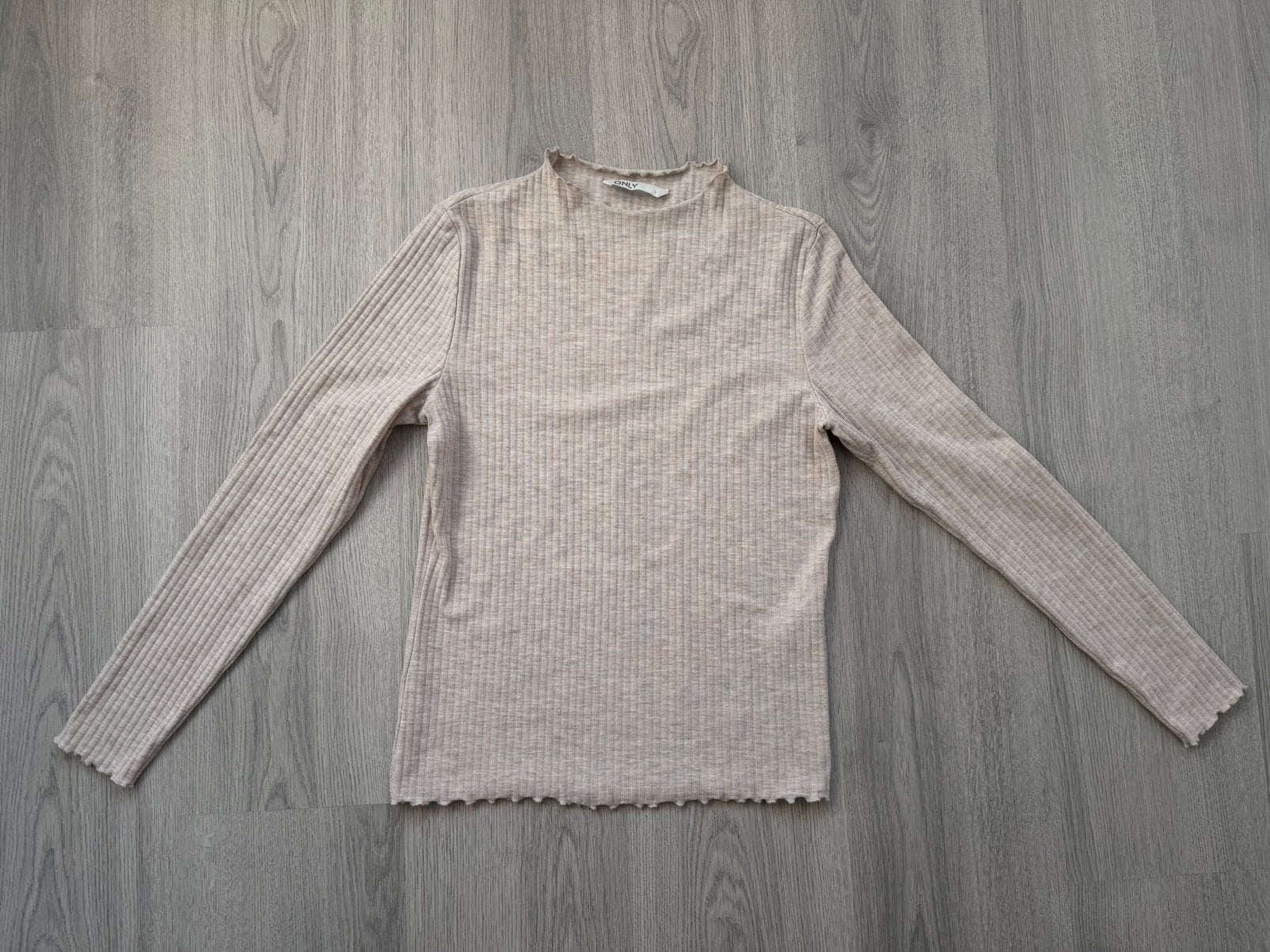 Shirtje met lange mouwen, Only, Beige, Maat 42/44 (L), Nieuw