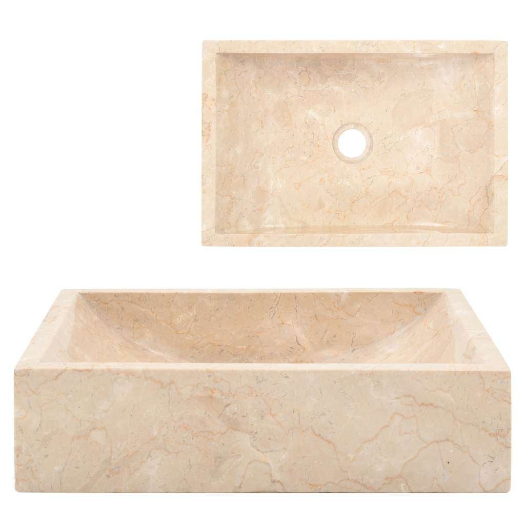Gootsteen 45x30x12 cm marmer hoogglans crème GRATIS BEZORGD!, Verzenden, Overige typen, Nieuw, Nvt