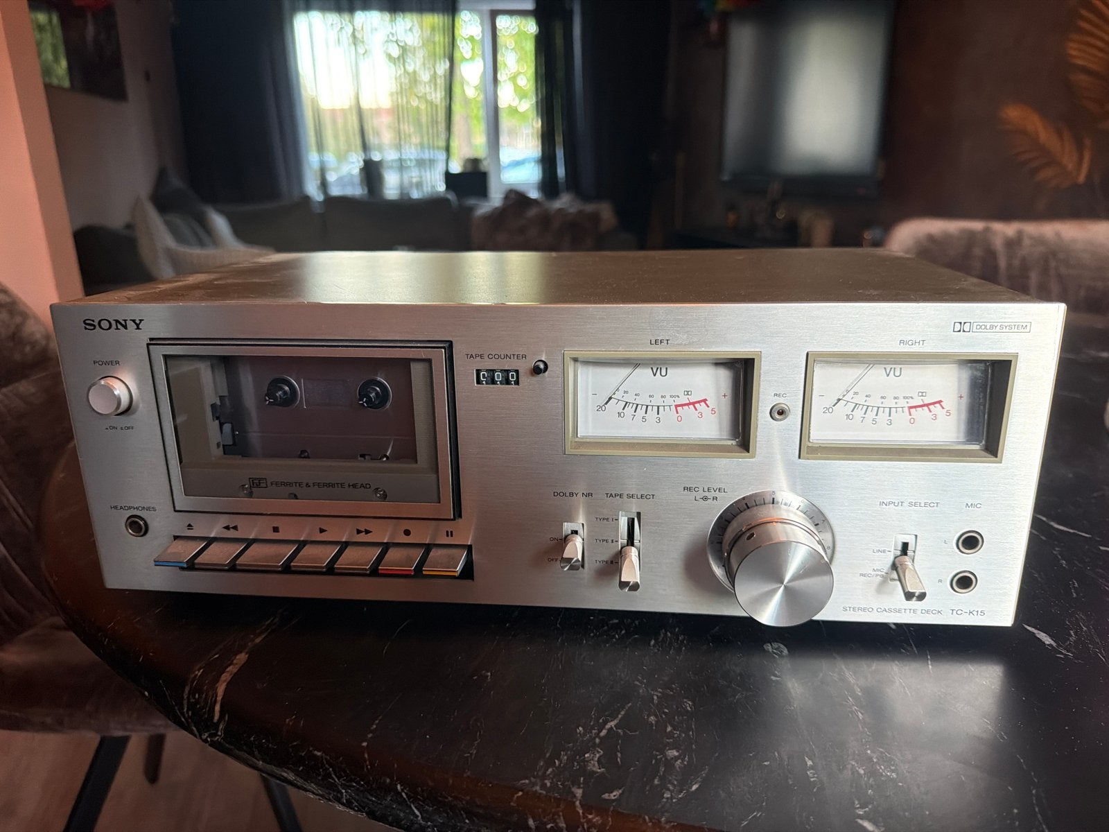 Vintage Sony TC-K15 Stereo Cassettedeck - Jaren '70, Audio, Tv en Foto, Ophalen, Enkel, Sony, Tape counter
