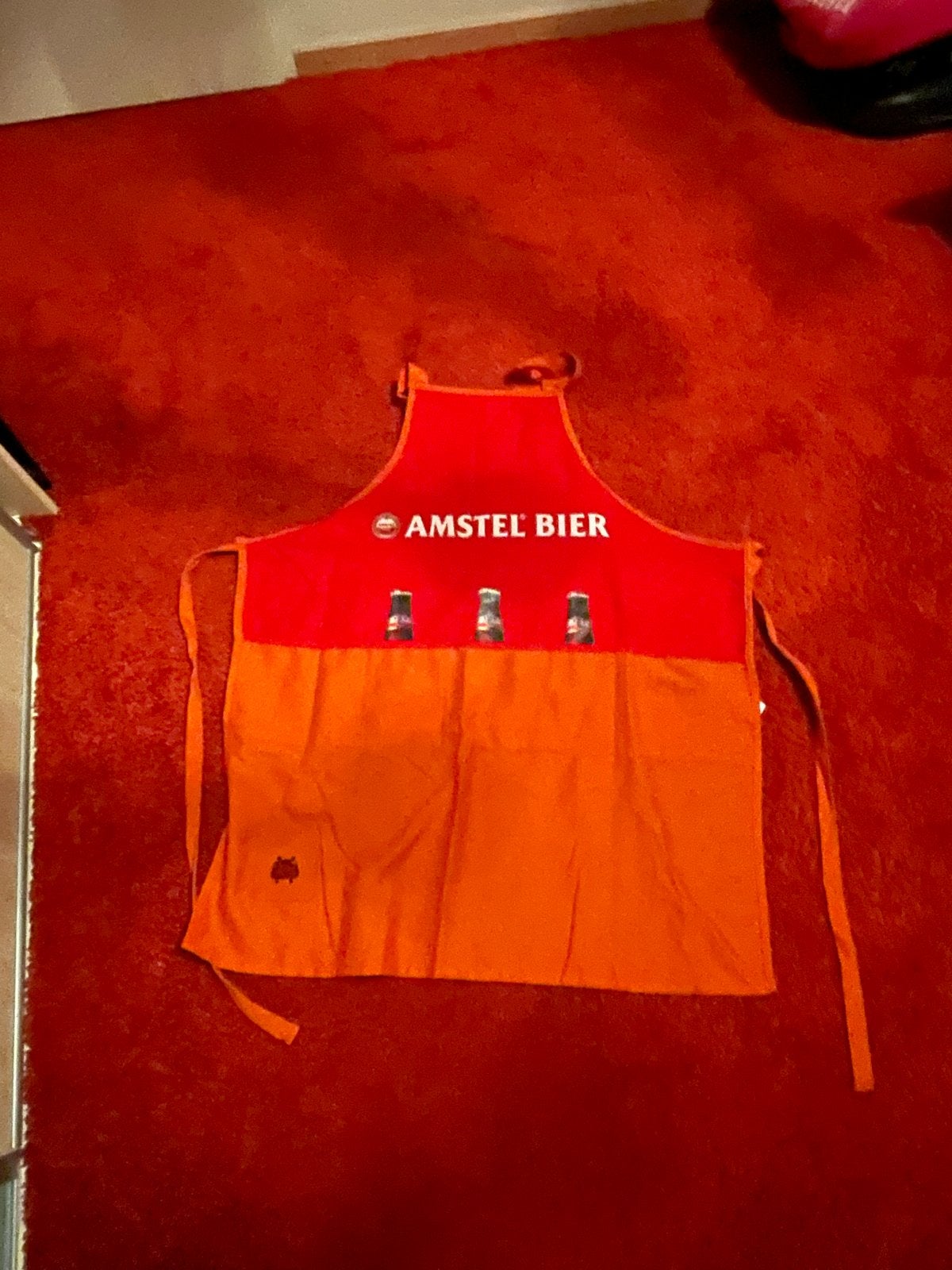 Amstel Bier Schort - Rood/Oranje Keukenschort, Verzenden, Gebruikt, Rood