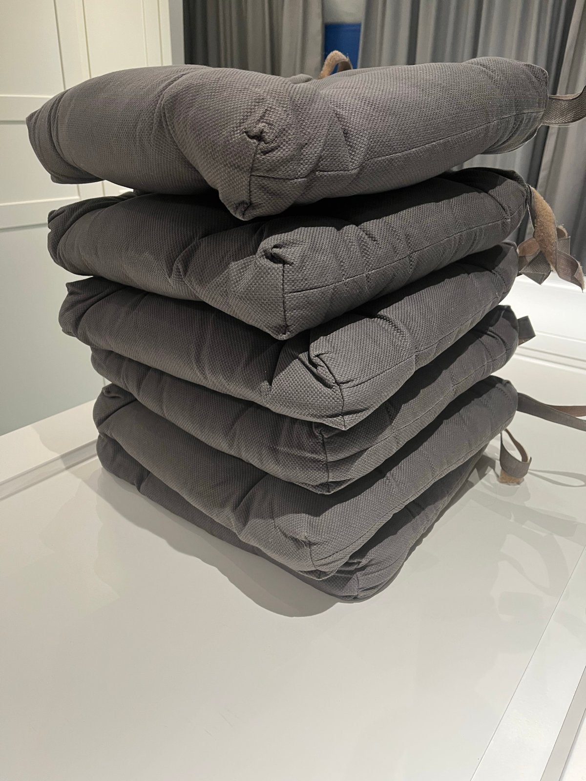 6 x Ikea Malinda stoelkussens - Grijs, Wasbaar, IKEA, Vierkant, Ophalen of Verzenden
