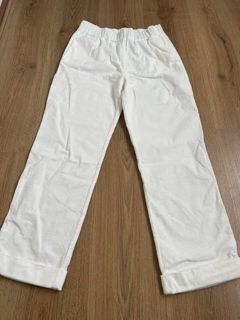 Deha witte corduroy rib-fluweel broek m, Kleding | Dames, Broeken en Pantalons, Maat 38/40 (M), Wit, Ophalen of Verzenden, Zo goed als nieuw