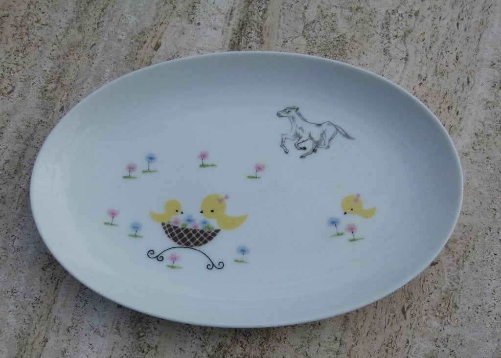 NORITAKE Natuur Serveer Vogels Paard Kuikentjes Bloemen, Huis en Inrichting, Overige merken, Nieuw, Ophalen of Verzenden, Schaal of Schalen
