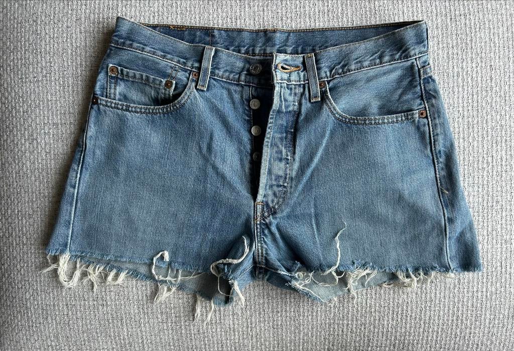 Levi's 501 Vintage Denim Shorts - W32, Ophalen of Verzenden, Gedragen, Blauw, W30 - W32 (confectie 38/40)