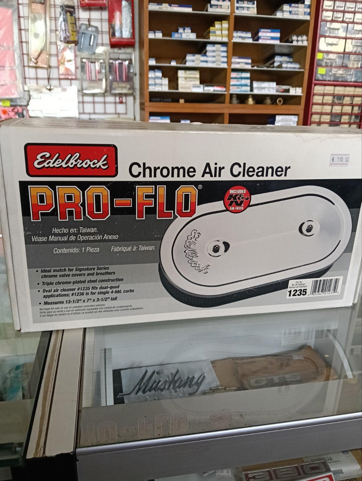 Edelbrock 1235 Pro-Flo Chrome Luchtfilter - Dual Quad, Auto-onderdelen, Ophalen of Verzenden, Nieuw