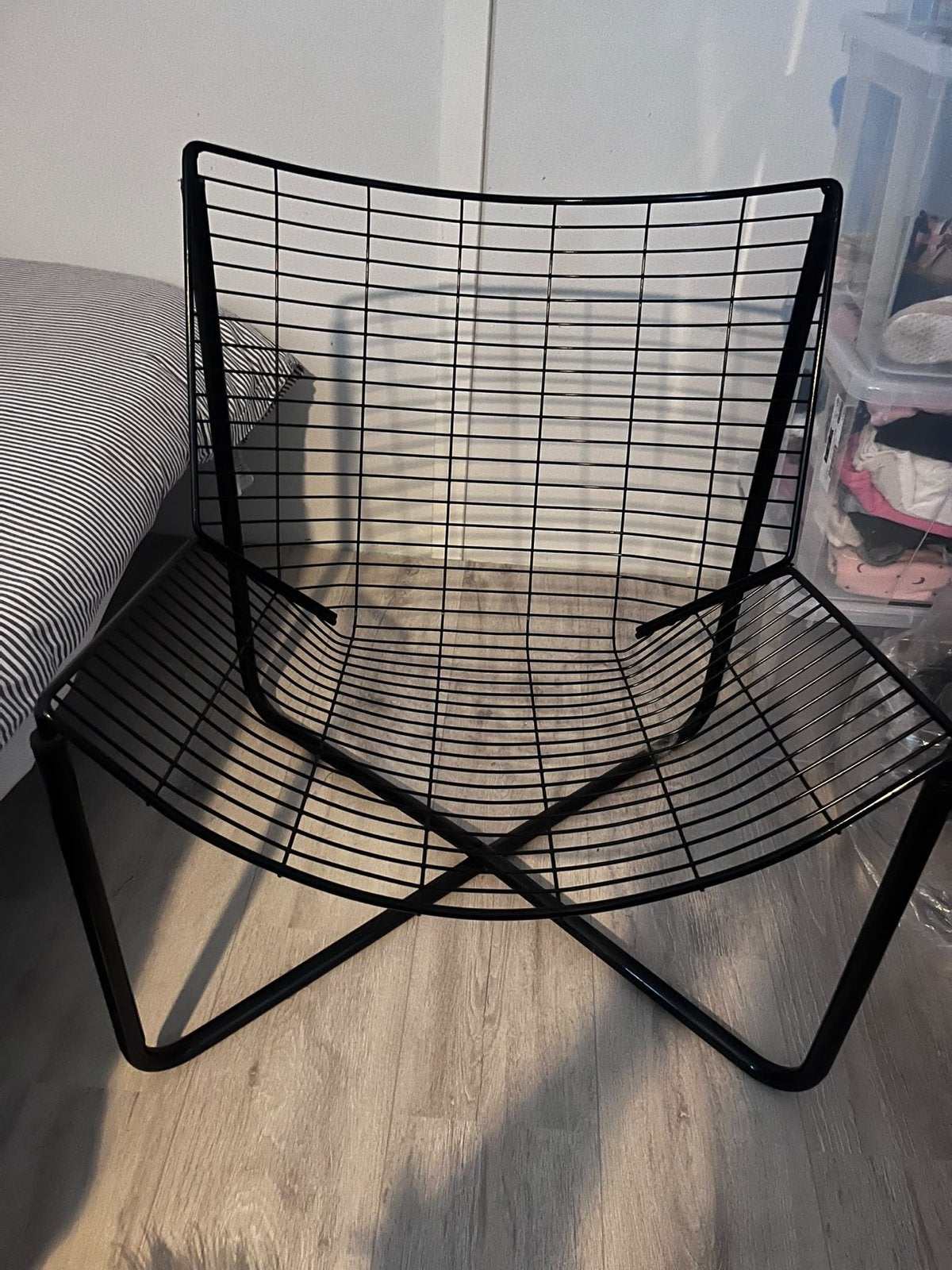 IKEA Niels Gammelgaard draadstoel, Ophalen, Zwart, Zo goed als nieuw, Metaal