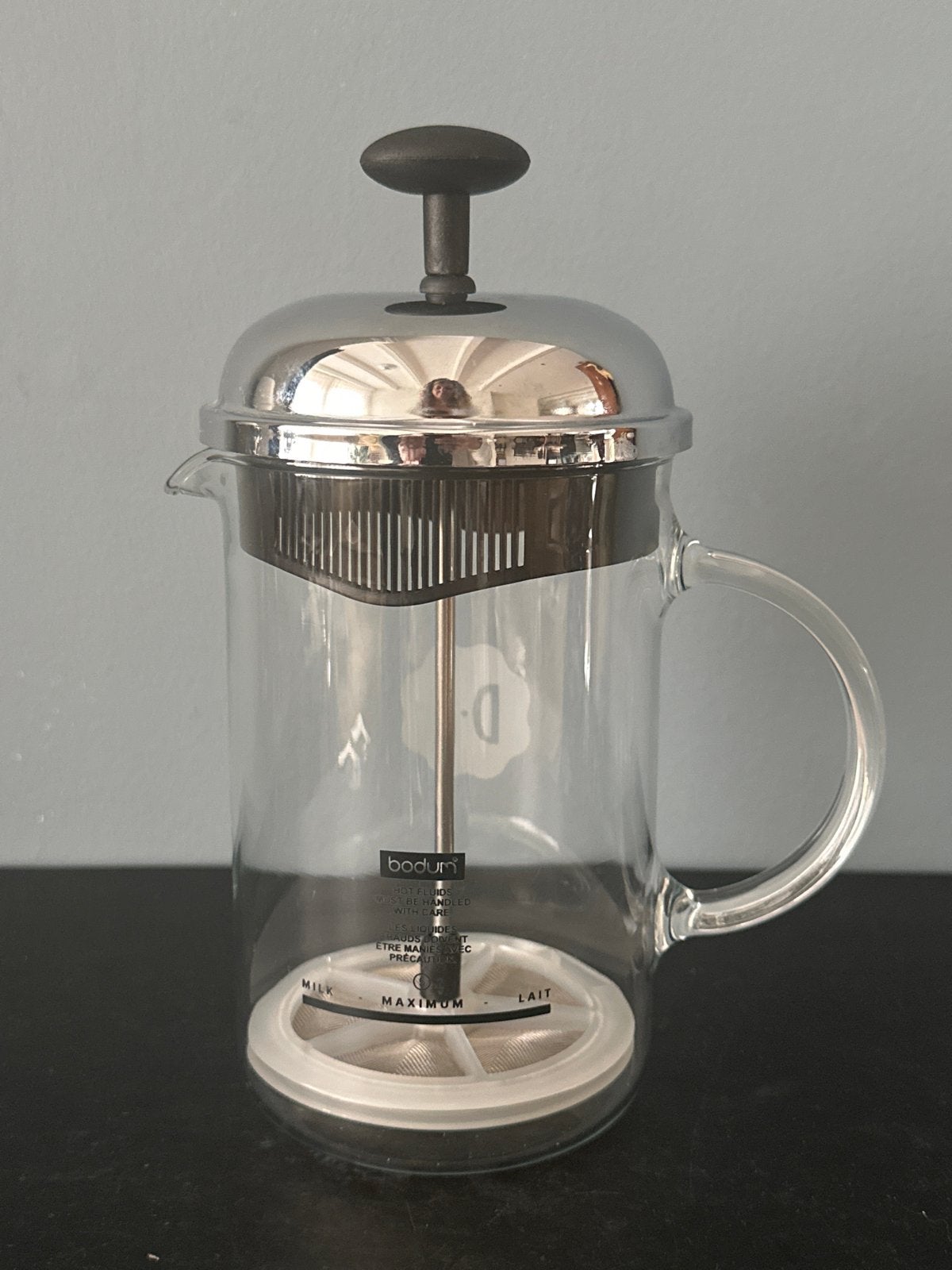 Bodum Chambord Melkopschuimer - Handmatig & Stijlvol, Ophalen of Verzenden, Zo goed als nieuw, Handmatige melkopschuimer