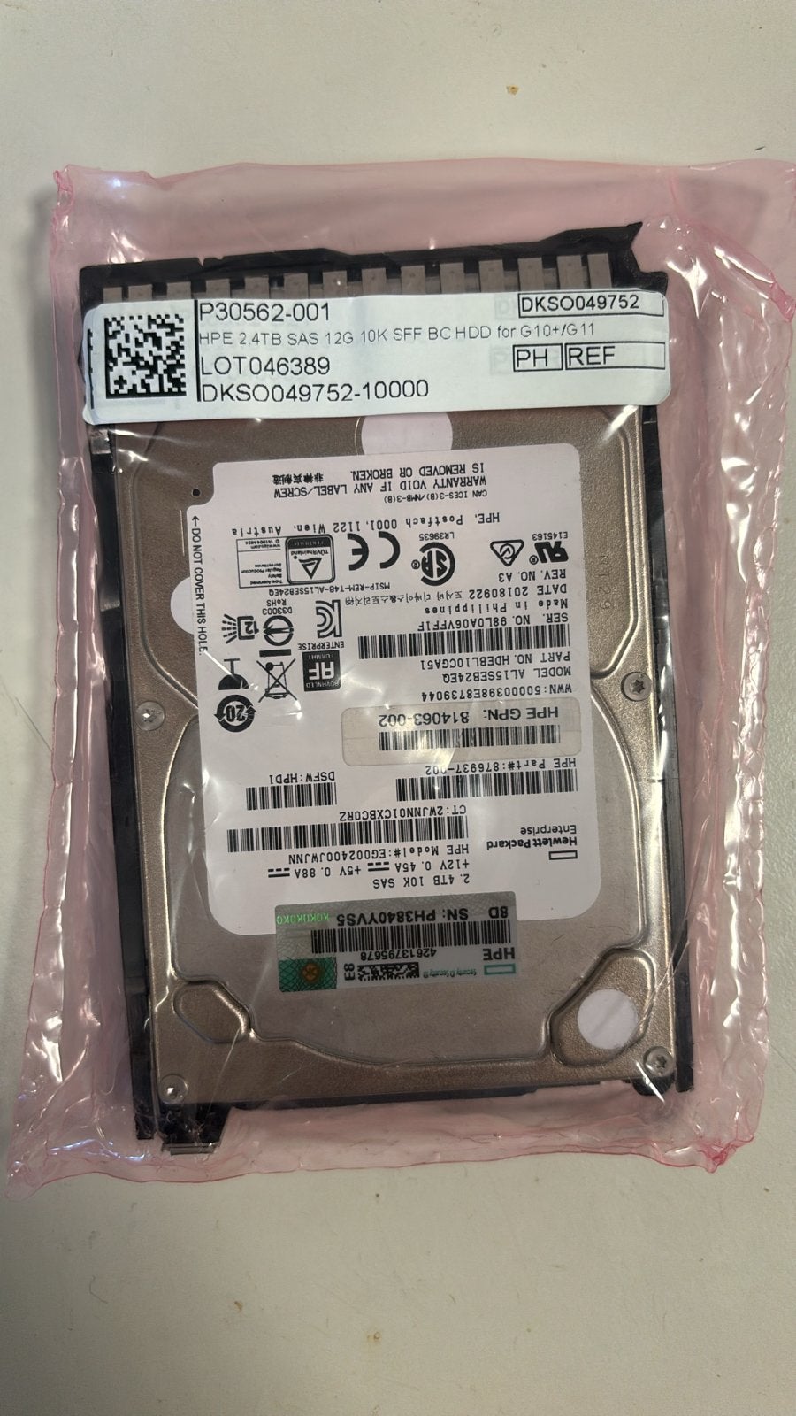 HPE 2.4TB SAS 12G 10K SFF BC HDD voor G10+/G11, Computers en Software, Ophalen, Intern, SAS, Server