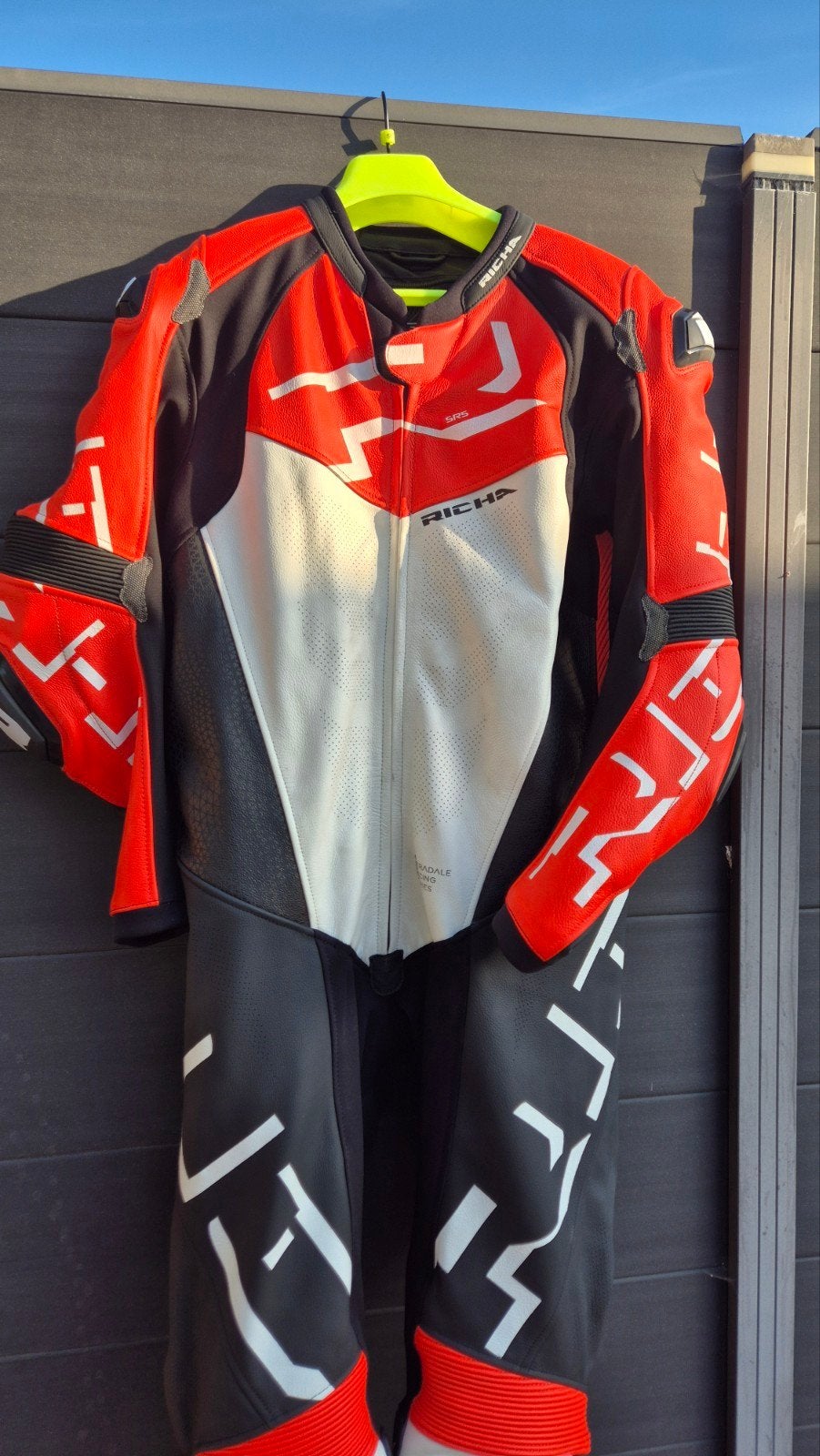 Richa 1 delig motorpak - rood, zwart, wit maat 56, Ophalen, Richa, Tweedehands, Heren