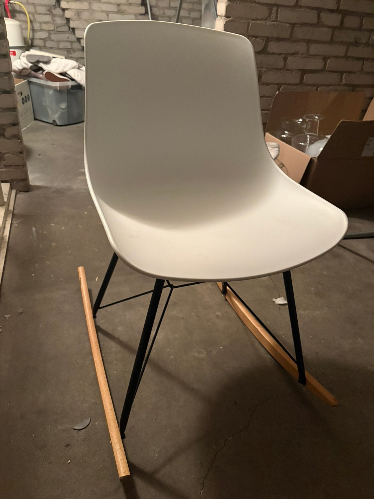 Schommelstoel, Huis en Inrichting, Stoelen, Ophalen, Zo goed als nieuw, Wit, Eén