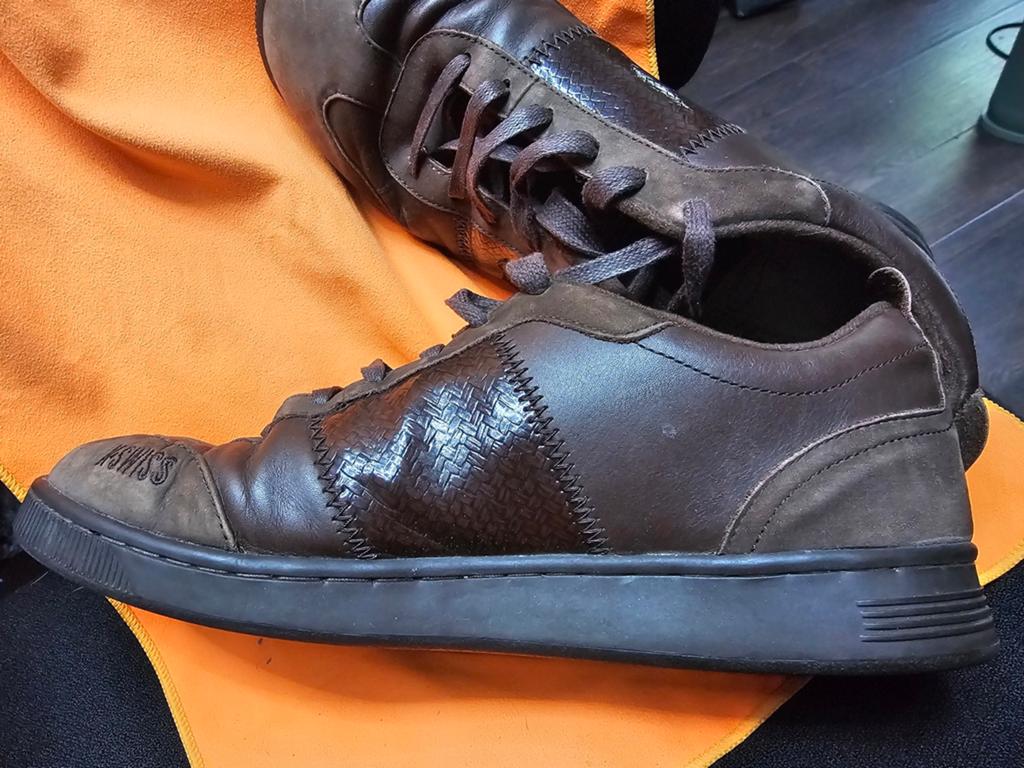 sneaker k swiss vintage 45 gympen sportschoen, Bruin, Ophalen of Verzenden, Sneakers of Gympen, Gedragen