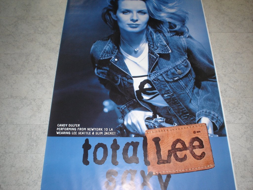 Candy Dulfer Vintage Abri poster Lee spijkerbroeken 1990, Ophalen of Verzenden, Gebruikt, Reclamebord