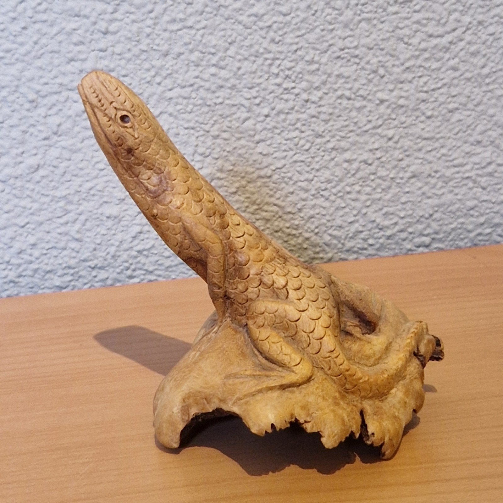 Handgesneden houten hagedis of leguaan, Ophalen of Verzenden, Gebruikt, Dier