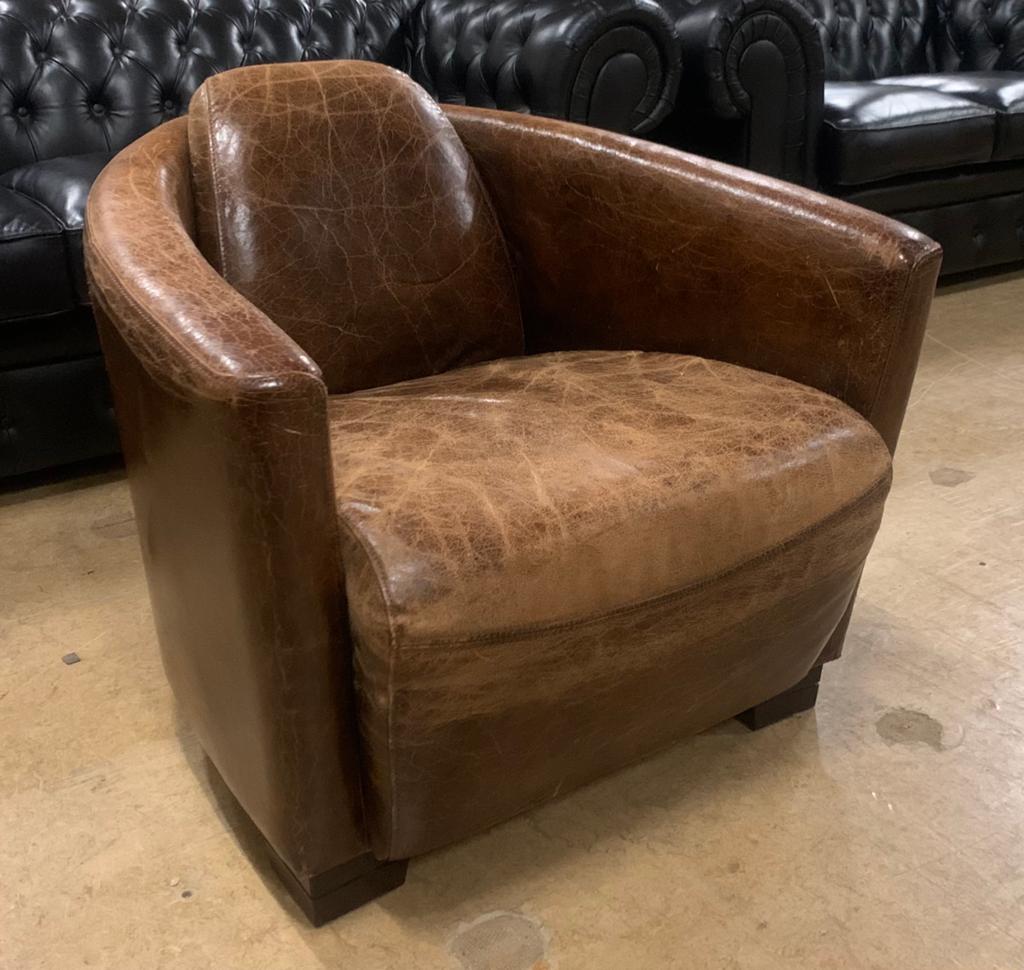 Prachtige Aviator Fauteuil Cognac Bruin., Gebruikt, Aviaton, Ophalen of Verzenden, 50 tot 75 cm