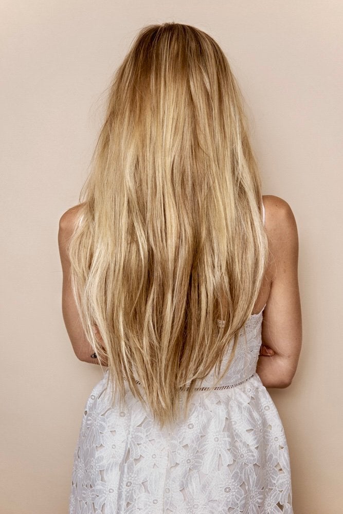 Haar extensions hair clip in haarverlenging bruid, Ophalen of Verzenden, Zo goed als nieuw, Pruik of Haarverlenging
