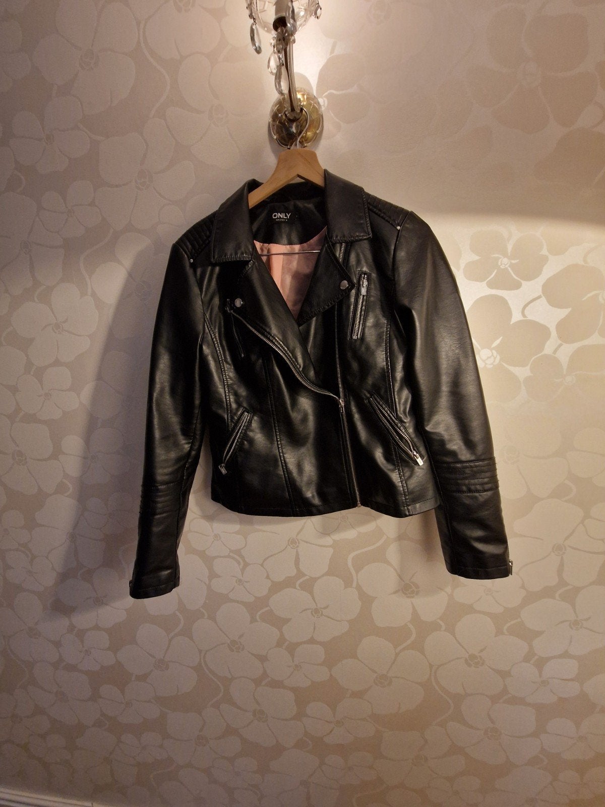 leren jasje ONLY, Zwart, Ophalen, Maat 38/40 (M), ONLY