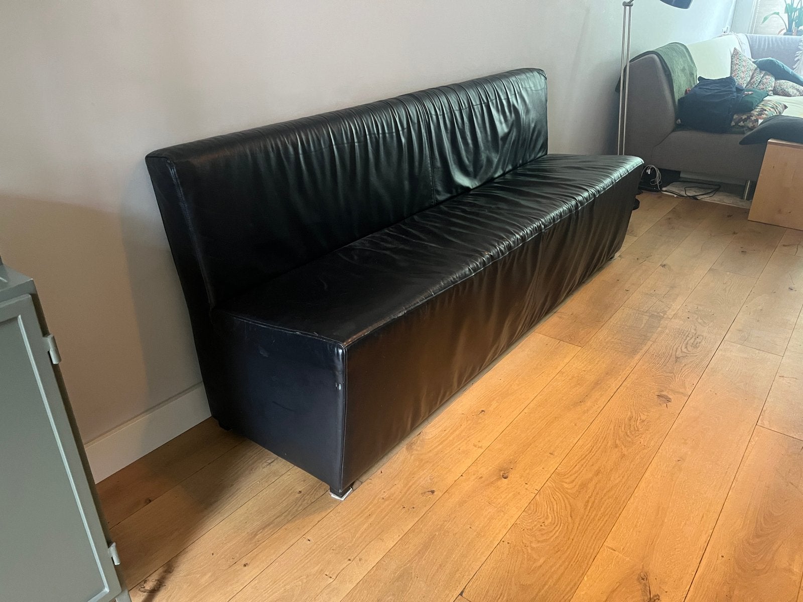 Leren eetkamerbankje, Ophalen, Gebruikt, Minder dan 75 cm, Driepersoons
