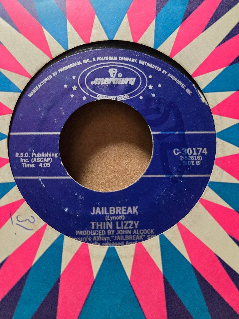 Thin Lizzy - Jailbreak/The boys are back in town, Gebruikt, 7 inch, Ophalen of Verzenden, Beschermende buitenhoes