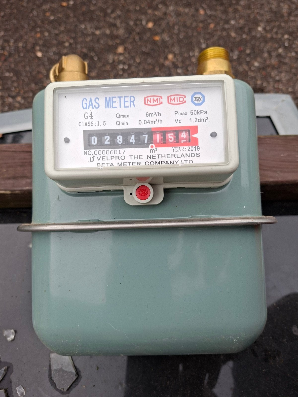 Gas meter G4 - Velpro - Jaar 2019, Doe-het-zelf en Verbouw, Ophalen of Verzenden, Gebruikt, Overige meters
