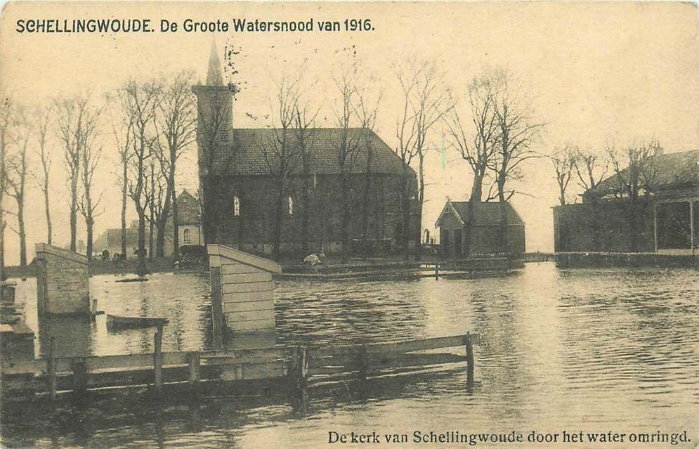 304-215-033 Schellingwoude De Kerk van Schellingwoude door, Verzamelen, Verzenden, Voor 1920, Noord-Holland