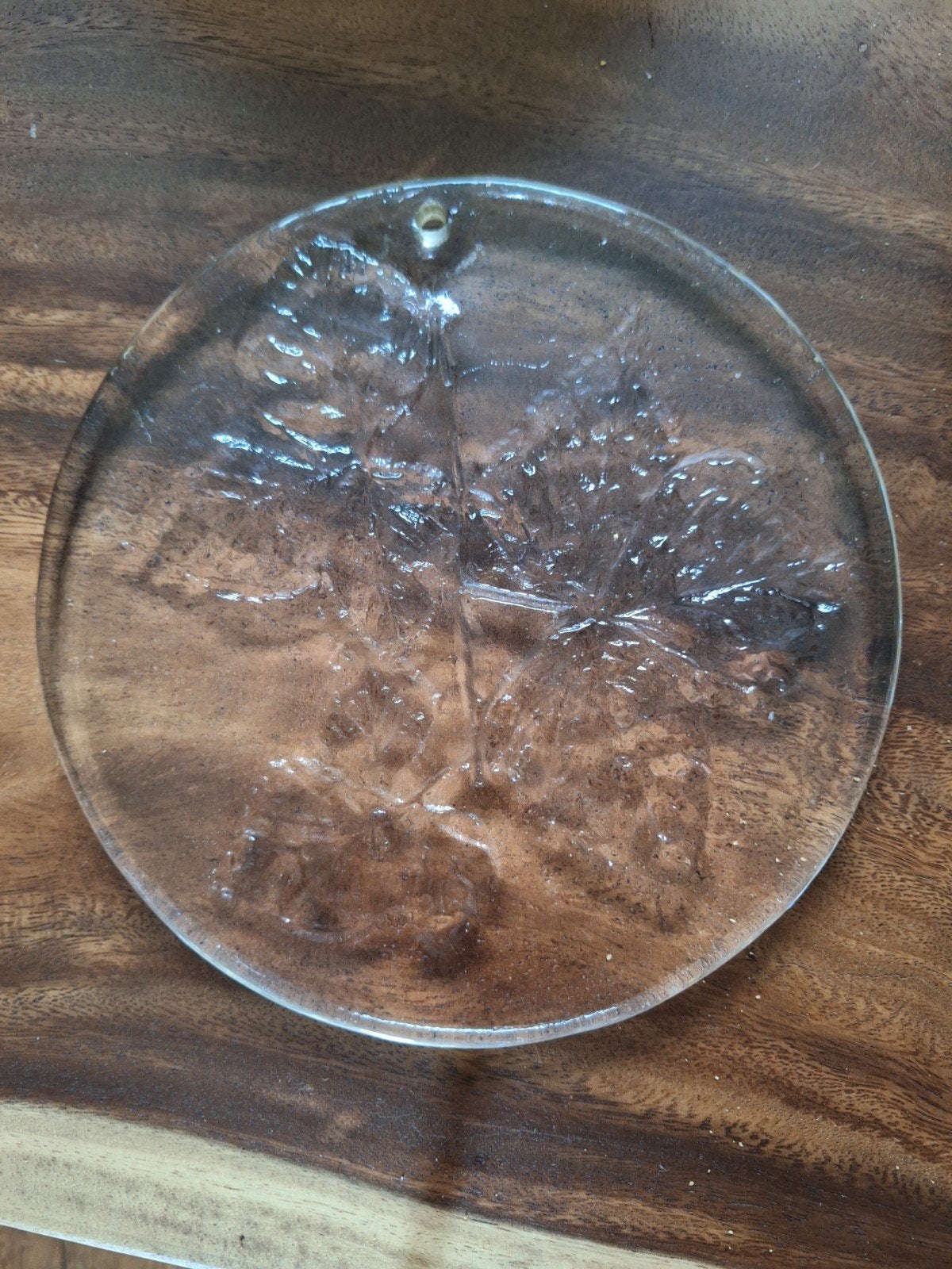 Grote glazen Vintage Raamhanger met Bladmotief, Ophalen of Verzenden