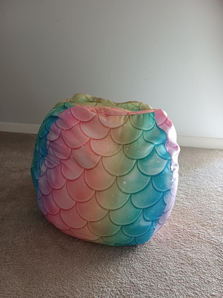 Zitzak met Zeemeerminprint - Regenboogkleuren, Ophalen