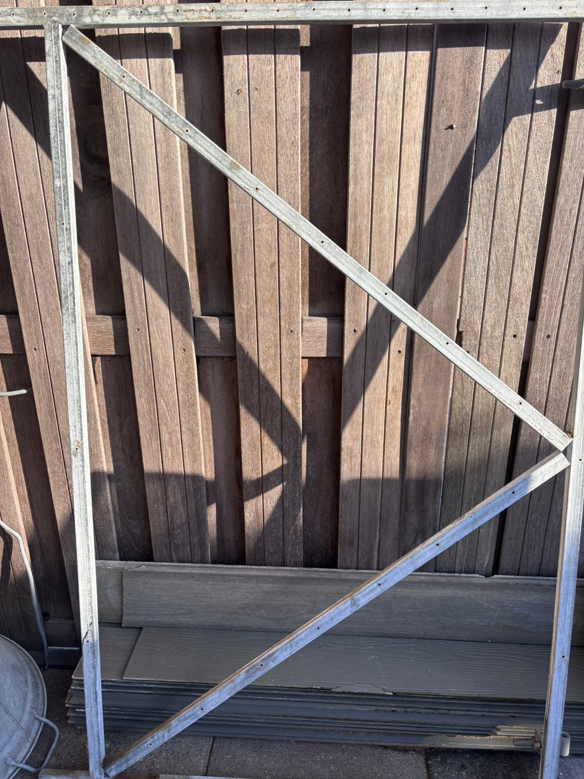 Aluminum frame poort deur, Tuin en Terras, Ophalen, Gebruikt, 100 tot 150 cm, Aluminium