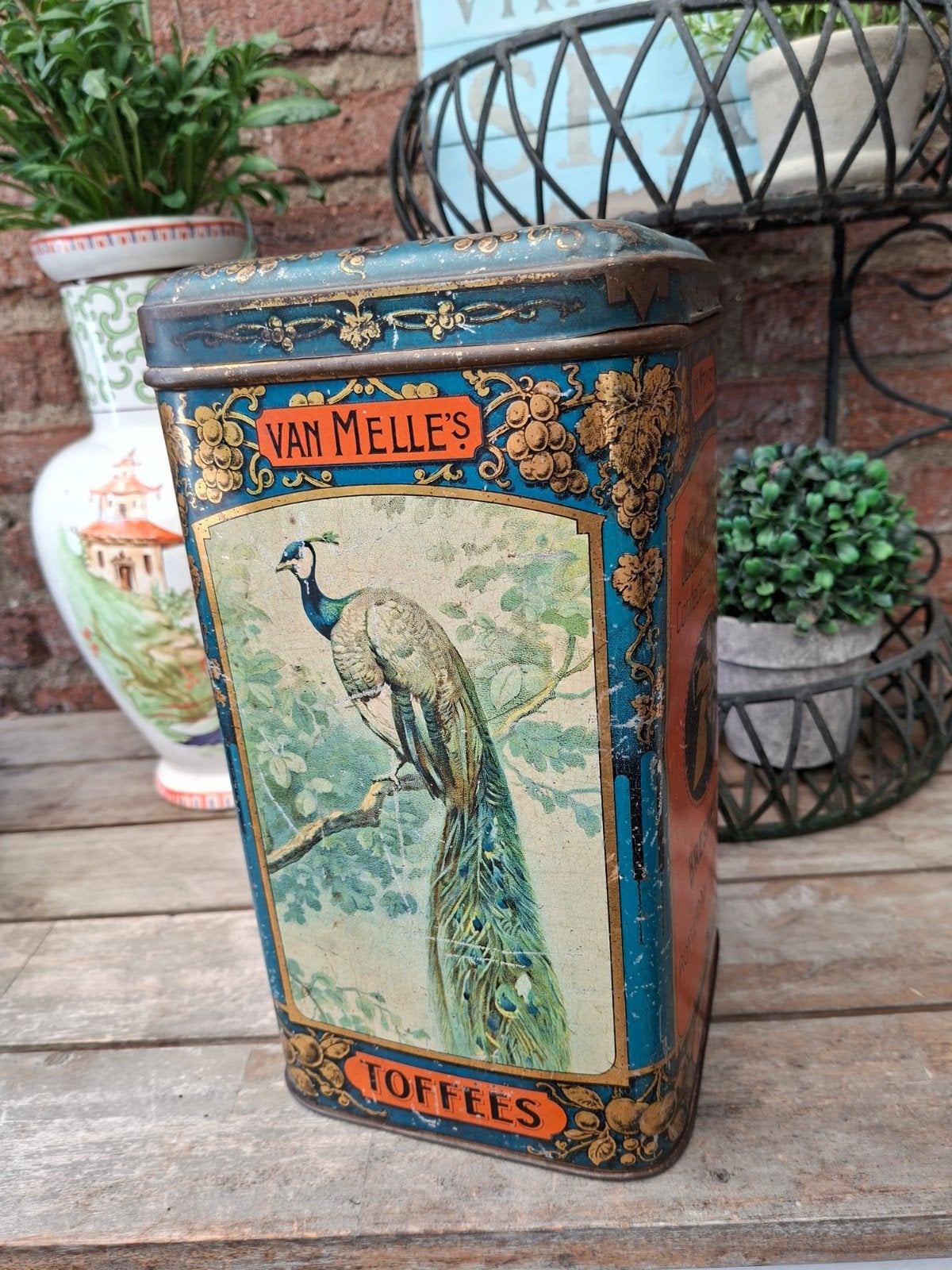 prachtig groot vintage blik, Verzamelen, Ophalen of Verzenden, Zo goed als nieuw, Overige