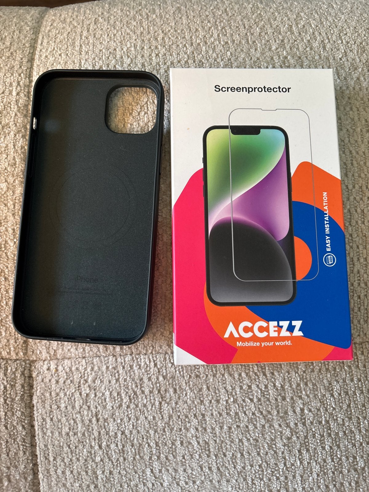 Apple iPhone 15 Plus Hoesje + Screenprotector - Zwart, Telecommunicatie, Zwart, Nieuw, Hoesje of Tasje, Inclusief screenprotector