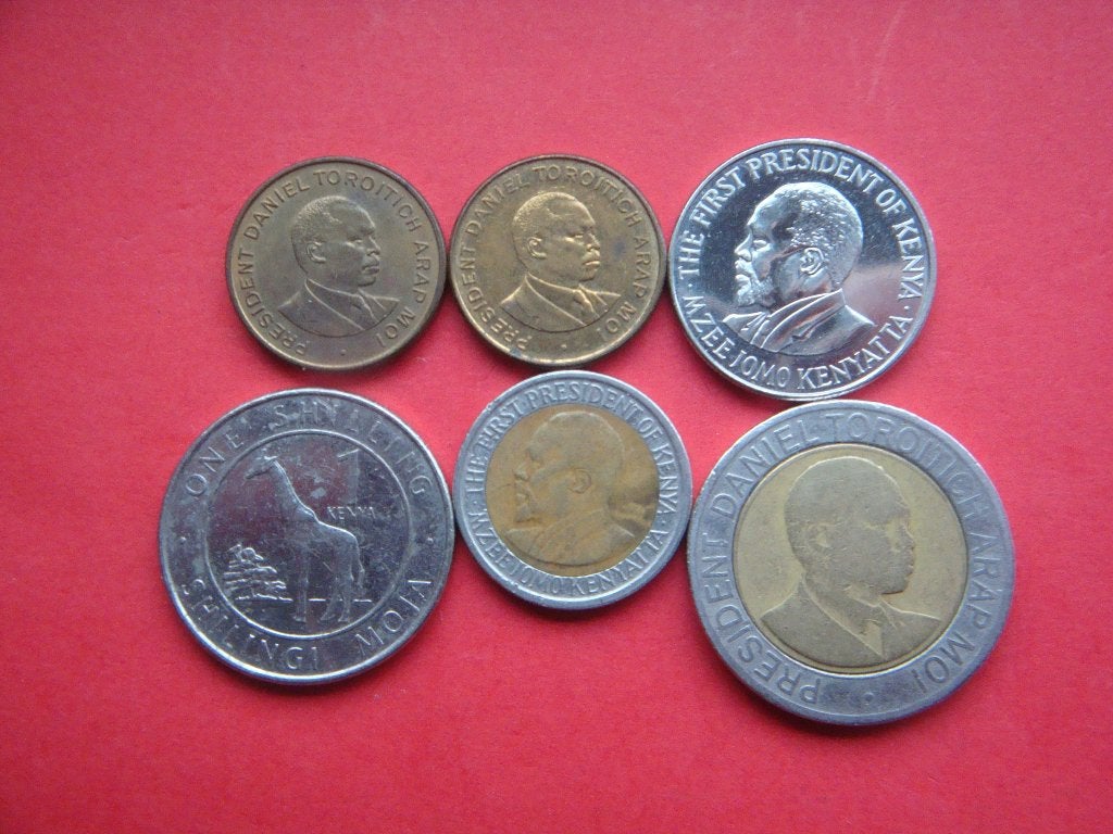 Kenia setje munten 50 Cent, 1, 5, 10, 20 Shilling 1995/2018., Verzenden, Overige landen, Setje