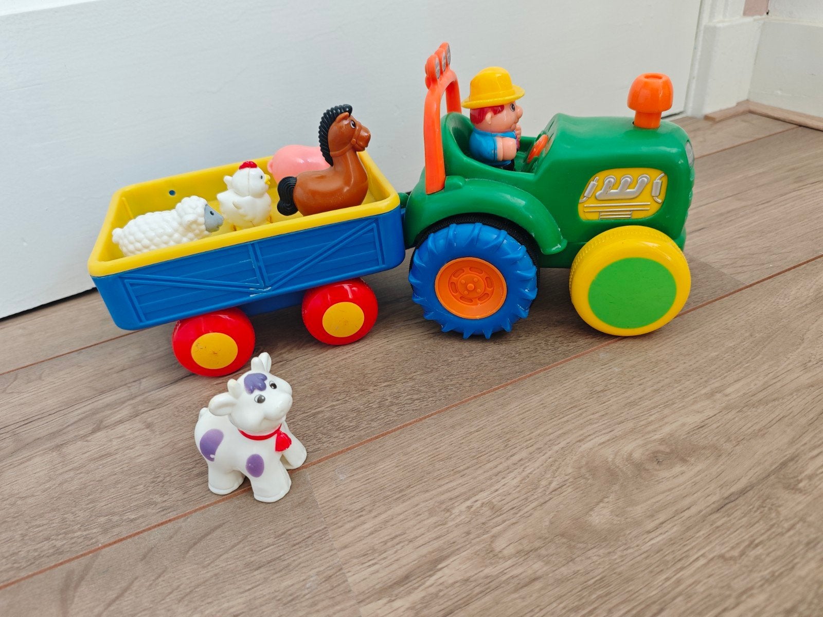 Kiddieland Tractor met Trailer en Dieren Geluiden, Ophalen of Verzenden, Gebruikt