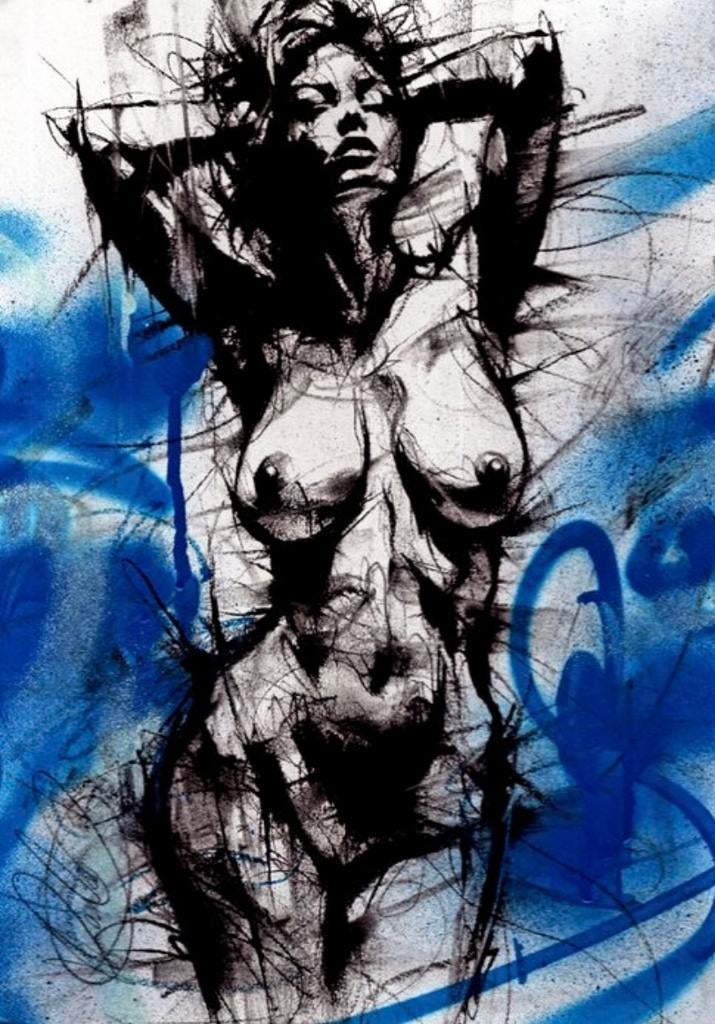 Kunstwerk Nude study XX562, Antiek en Kunst, Kunst | Schilderijen | Modern, Ophalen of Verzenden