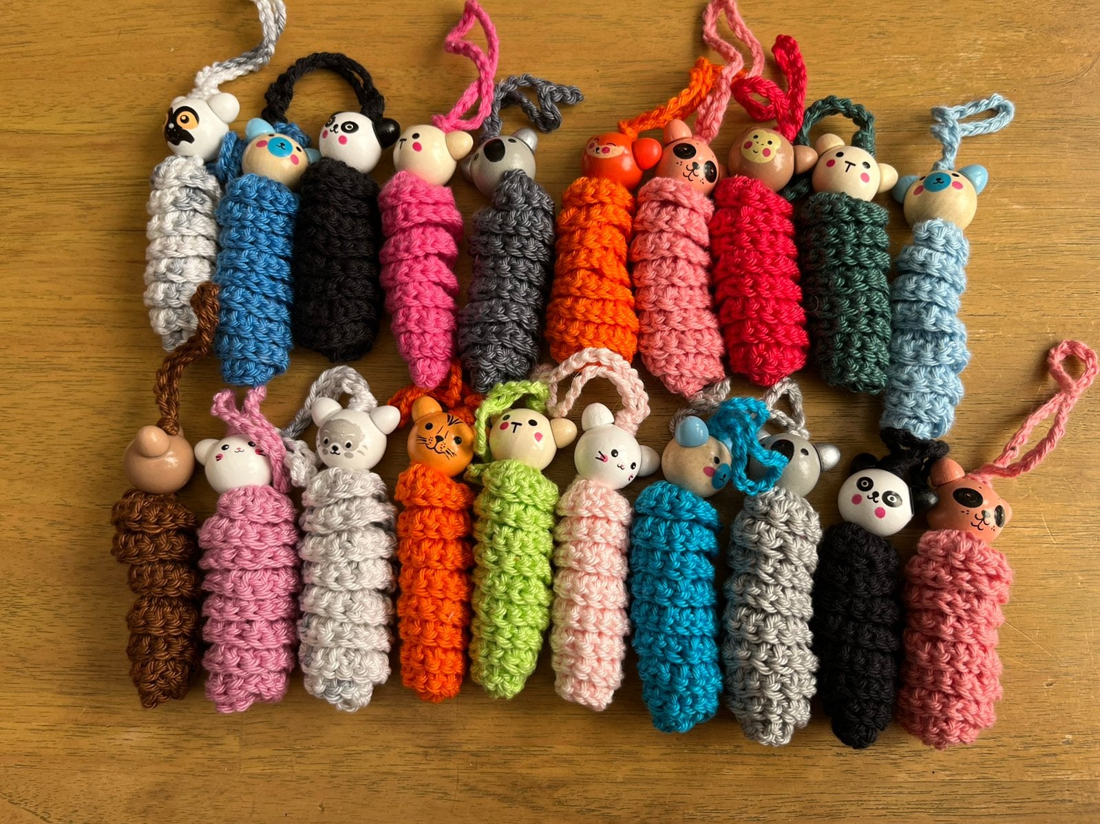 20 gehaakte tas/ sleutelhangers, Ophalen of Verzenden, Nieuw, Knuffel of Figuurtje