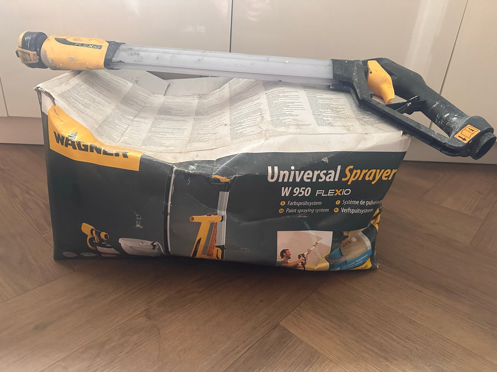 Wagner W 950 FLEXiO Universal Sprayer Verfspuitmachine, Doe-het-zelf en Verbouw, Schildersmaterialen, Ophalen, Gebruikt, Verfspuit of Verfpomp