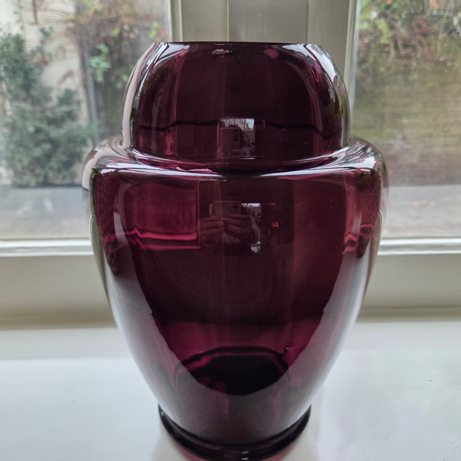 art deco amethistkleurige kristallen vaas van Doyen, Ophalen of Verzenden
