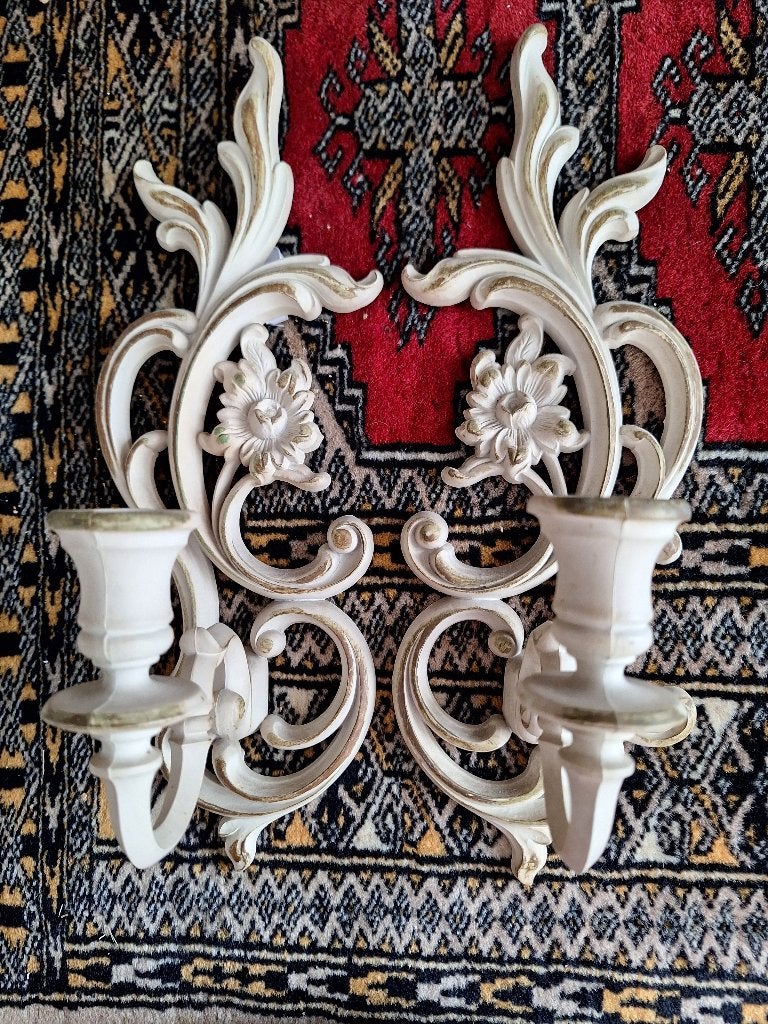 Vintage Syroco Wandkandelaars - Set van 2, Antiek en Kunst, Ophalen of Verzenden