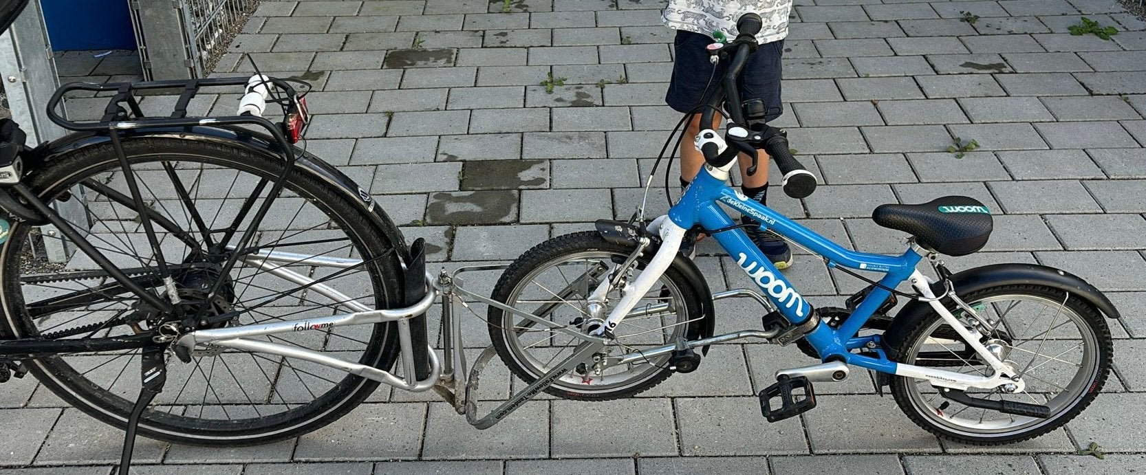 Follow-me tandem fiets, Ophalen, Gebruikt