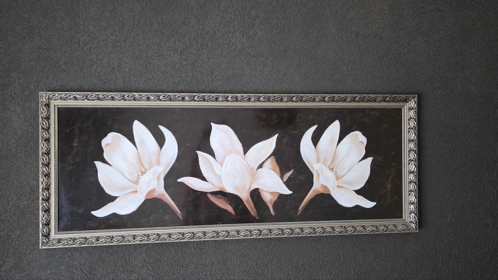 Mooie muur schilderij decoratie met bloemen in lijst, Ophalen, 50 – 75, 125 cm of meer, Print