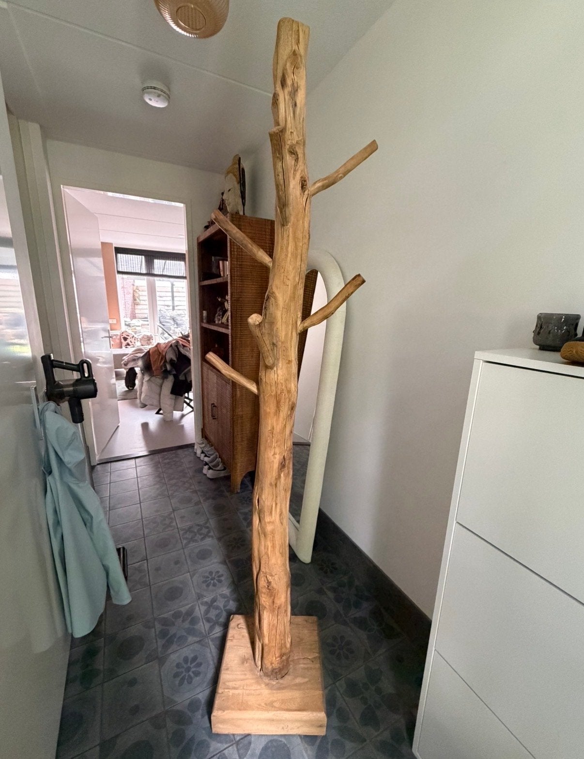 Unieke Haco staande kapstok van natuurlijk hout, Ophalen, Gebruikt, 200 cm of meer, Staande kapstok